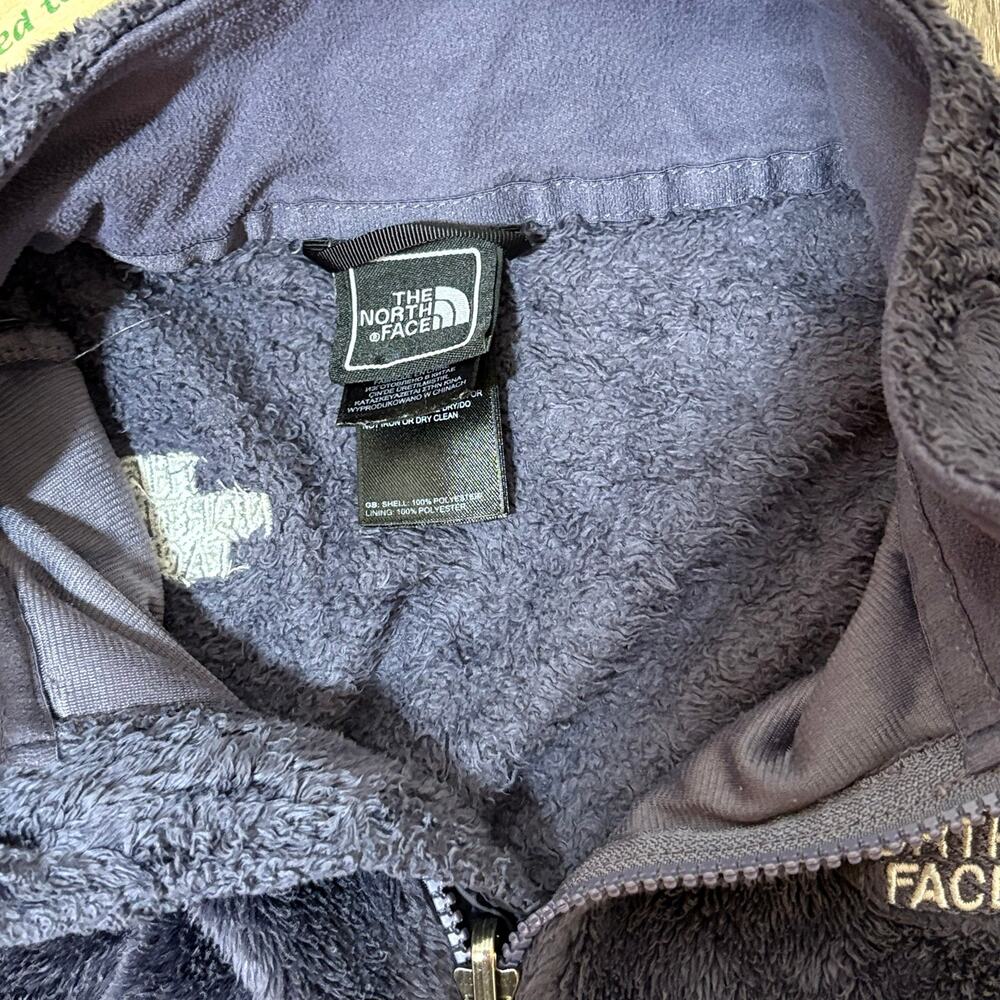 The North Face Women’s M Plush Fleece Jacket Charcoal Gray Full Zip Cozy Soft - Picture 3 of 8